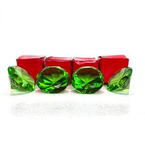 Lot Of 4 Cut Glass Diamond Shaped Decor Paper Weight Gem Crafting Feng Shui NIB